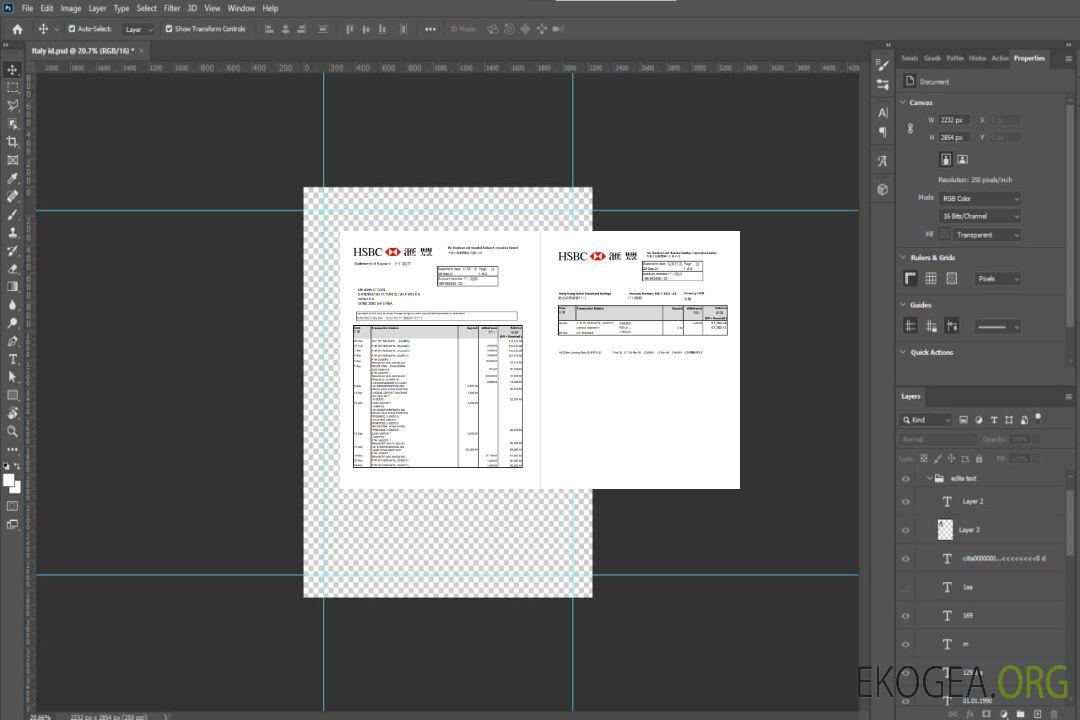 Modèle de relevé bancaire de Hong Kong HSBC The Hongkong and Shanghai Banking Corporation au format Excel et PDF (2 pages) template